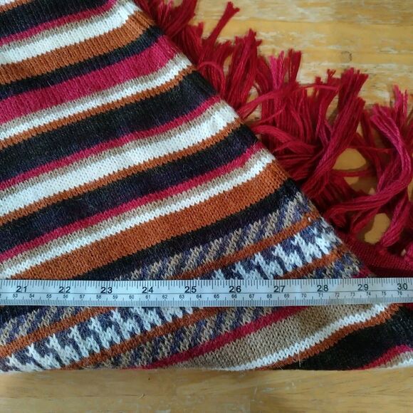 Inka Tradition Baby Alpaca Handmade in Peru Poncho One Size Small red brown - Picture 11 of 12